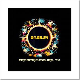 Colorful Total Solar Eclipse Fredericksburg Texas Posters and Art